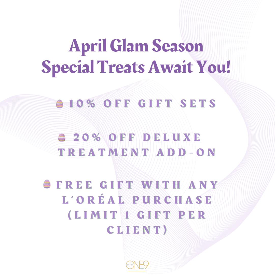 April Glam Season: 10% off gift sets, 20% off deluxe add-on, free gift with L'Oréal purchase.